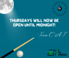 New Thursday Closing Time
